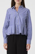 French Connection Striped Peplum Shirt