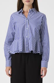 French Connection Striped Peplum Shirt