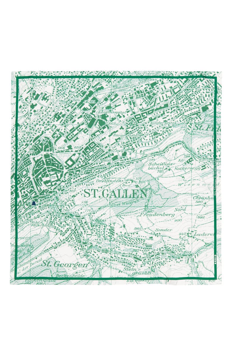 Akris St. Gallen Map Print Silk Scarf, Alternate, color, 