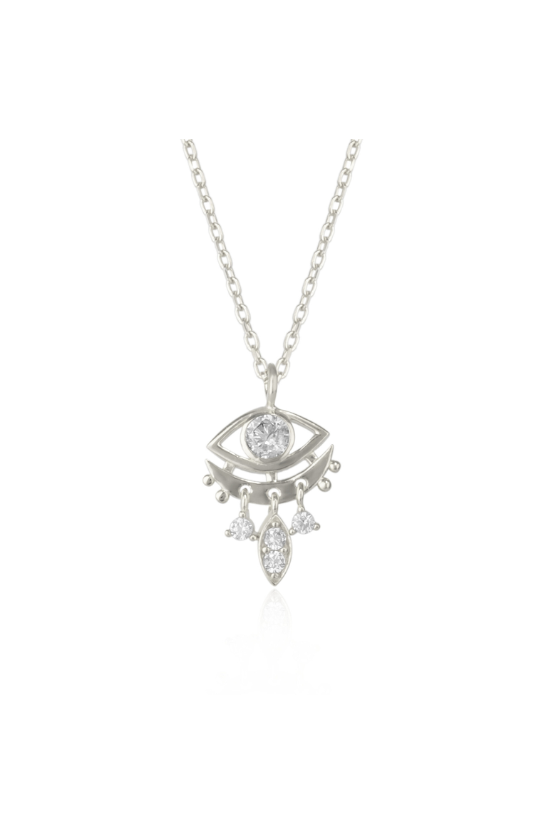 Sterling Silver Eye Evil Eye Pendant Necklace, Main, color, Silver