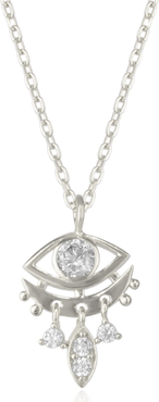 Spero London Sterling Silver Eye Evil Eye Pendant Necklace