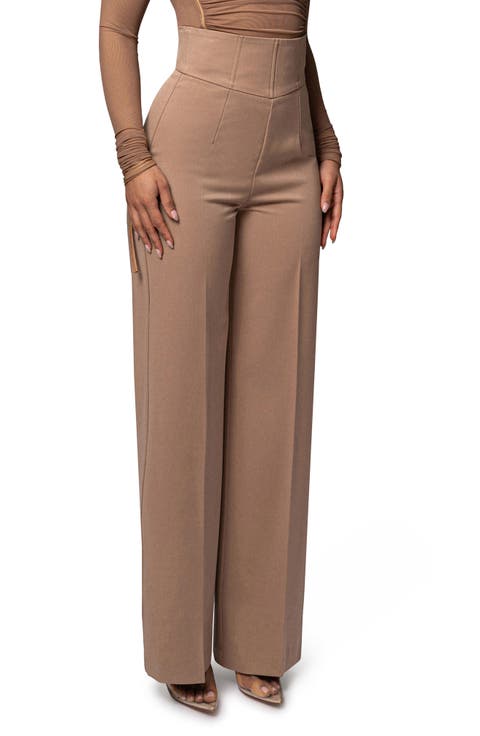 Women's Beige Straight-Leg Pants | Nordstrom
