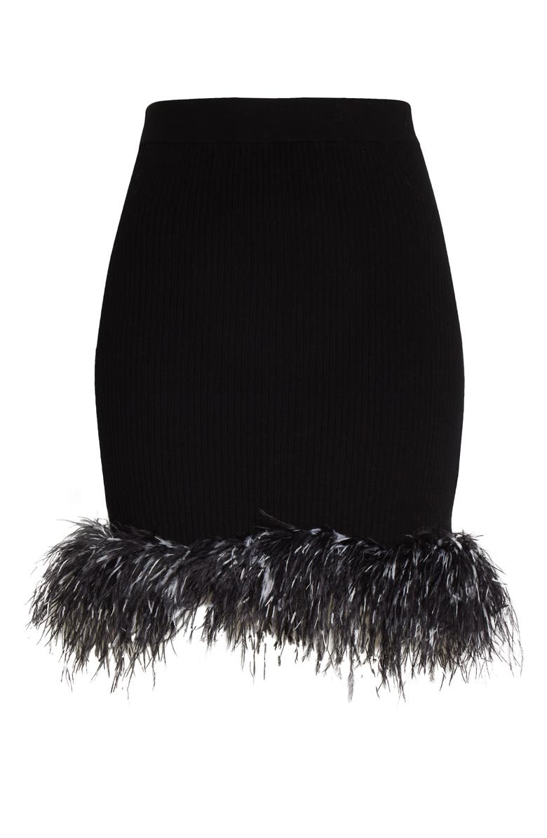 Milly Feather Trimmed Skirt, Alternate, color,