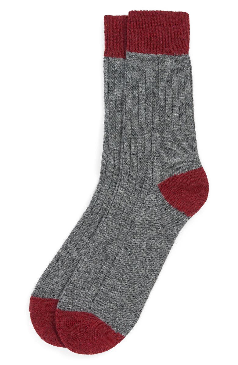 Barbour Houghton Stretch Wool Blend Crew Socks, Main, color, 