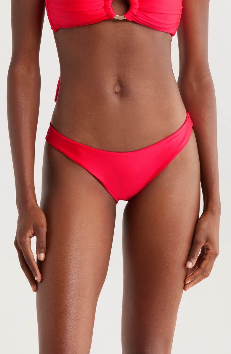 Kulani Kinis Minimalist Bikini Bottoms, Main, color, Cherry Crush