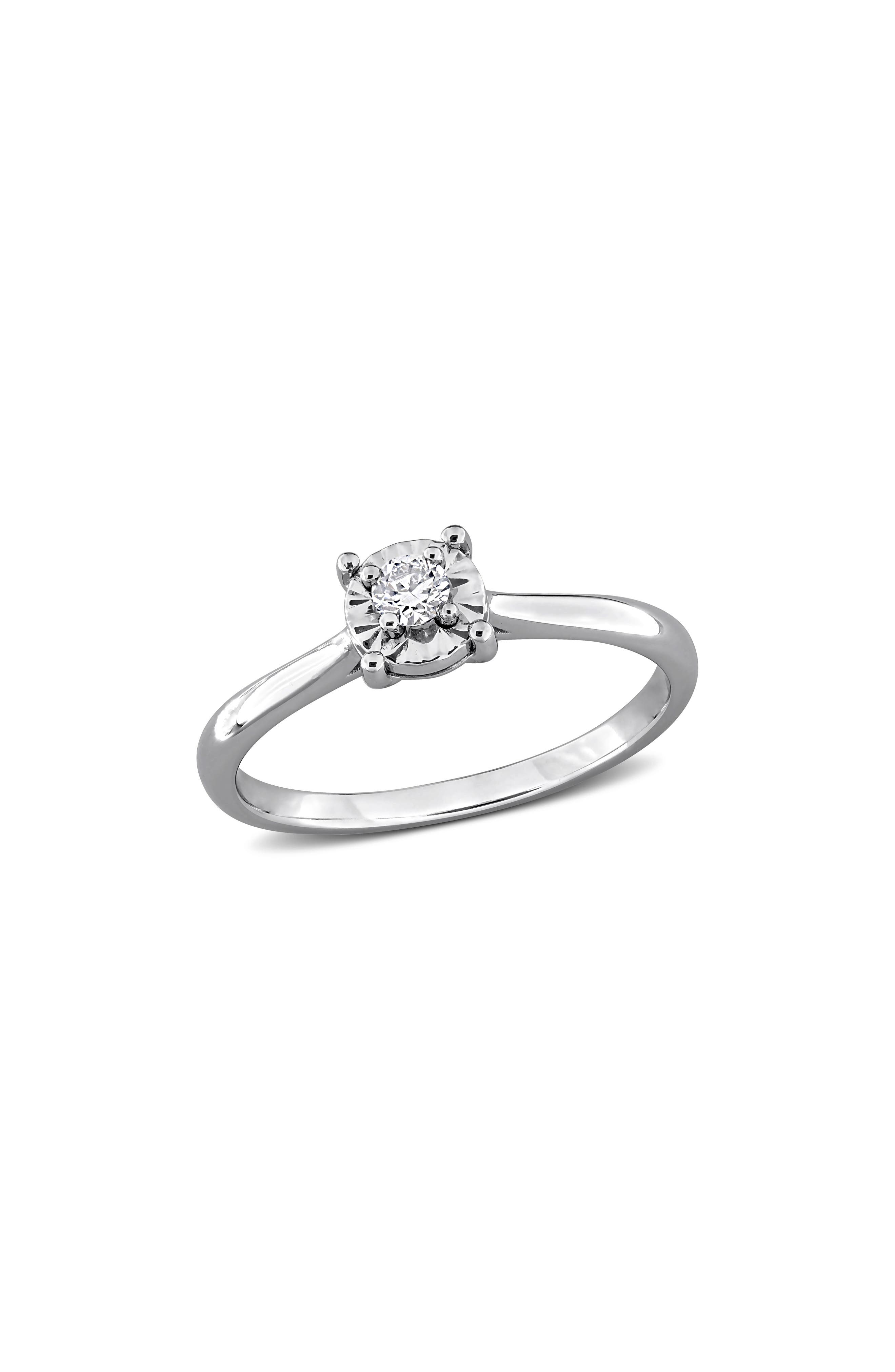 Created Forever Sterling Silver Lab Grown Diamond Solitaire Ring
