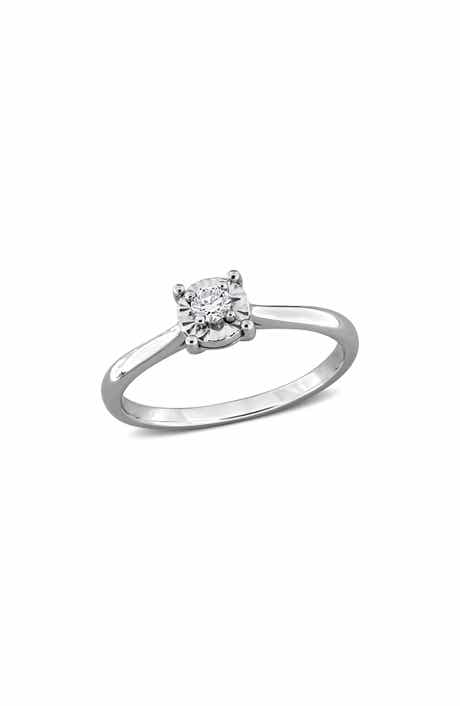 Created Forever Sterling Silver Lab Grown Diamond Solitaire Ring