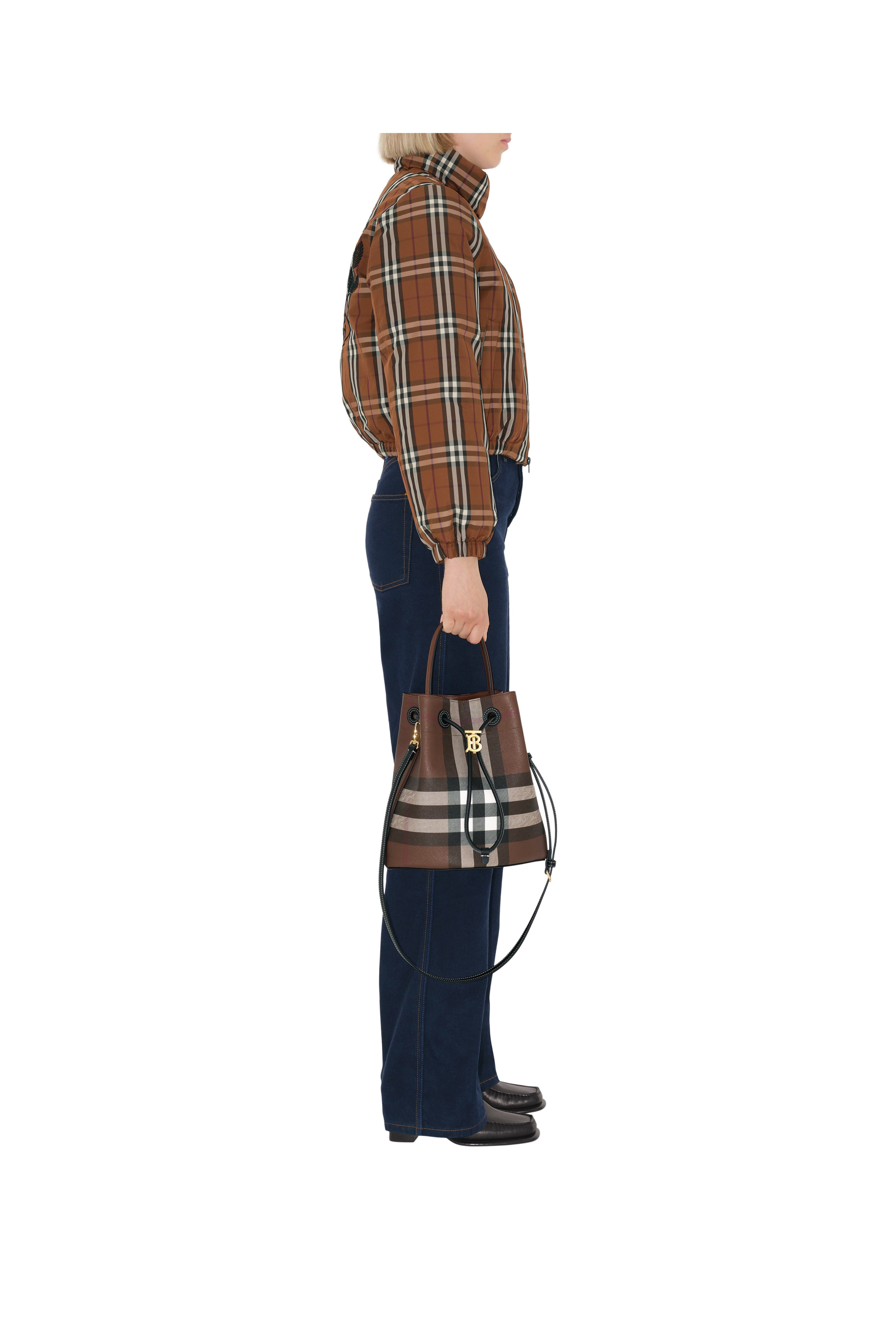 Burberry Small TB Bucket Bag, Alternate, color, Dark Birch Brown