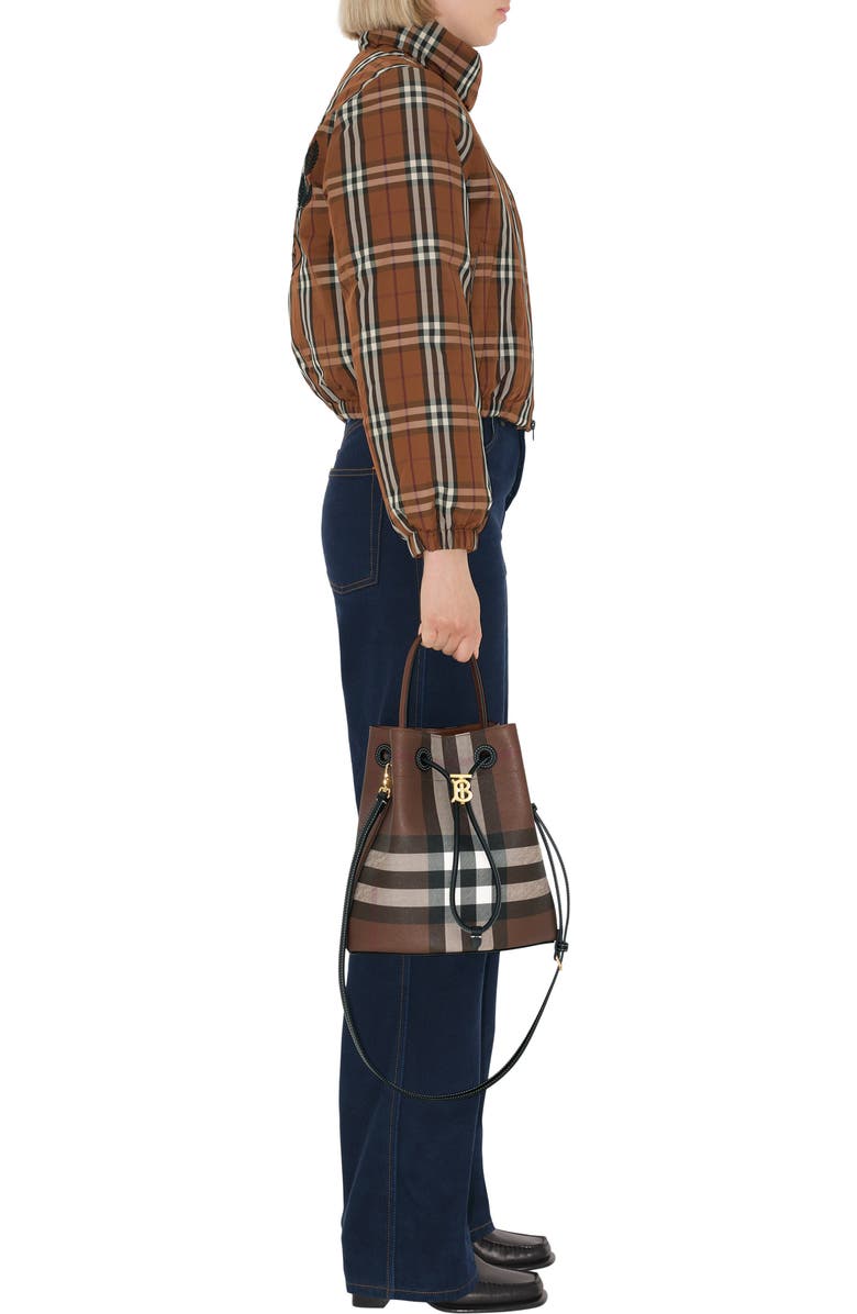 Burberry Small TB Bucket Bag, Alternate, color, Dark Birch Brown