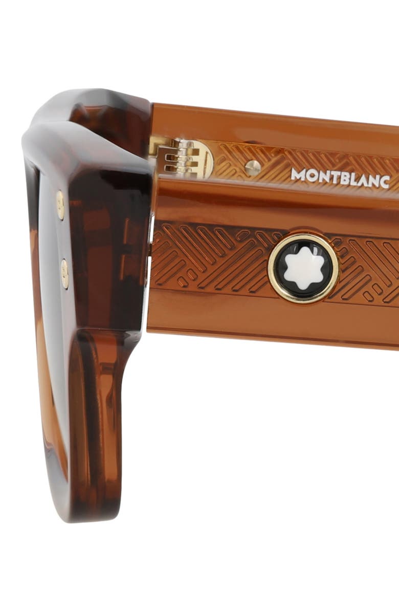Montblanc 52mm Square Sunglasses, Alternate, color, Brown