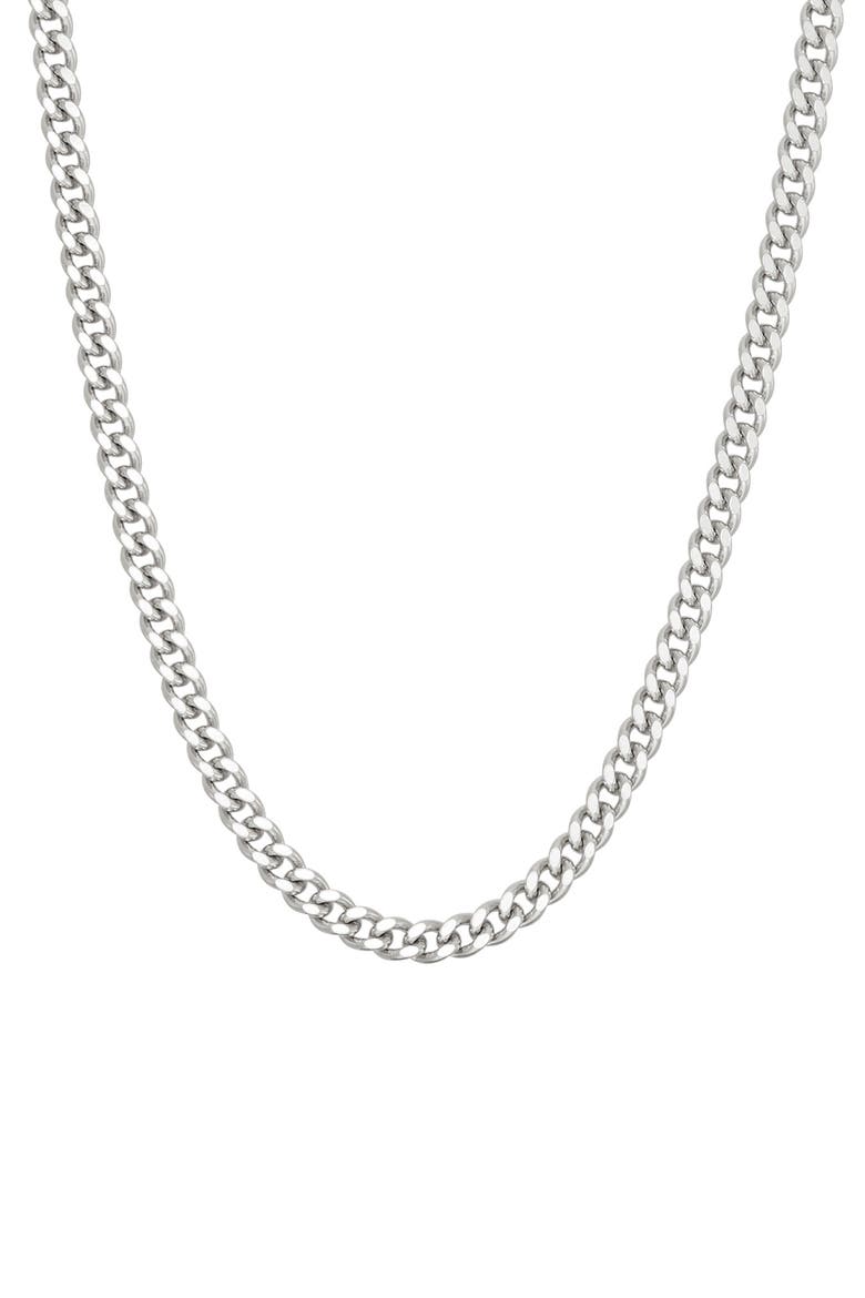 Curb Chain Necklace, Main, color, SILVER