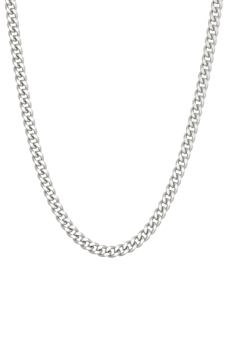 FZN Curb Chain Necklace, Main, color, Silver