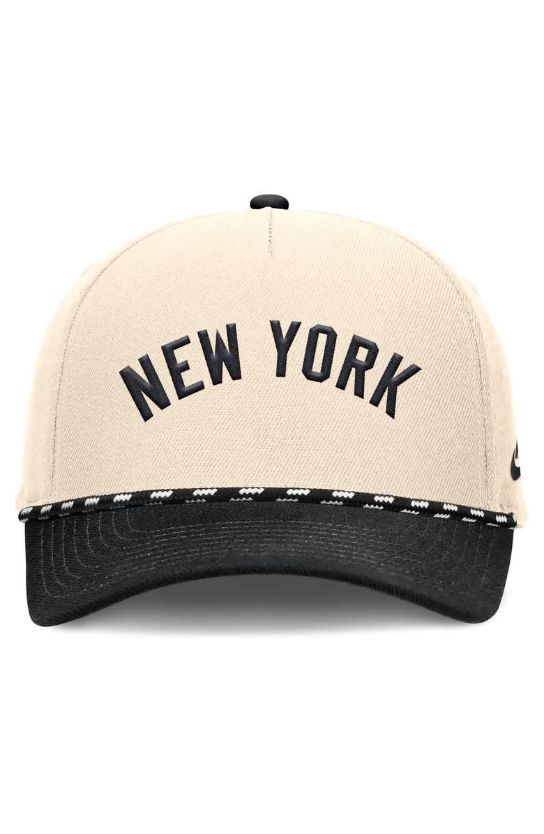 Nike Men's Nike Natural/Black New York Yankees Cooperstown Collection Rise Adjustable Hat, Alternate, color, Natural