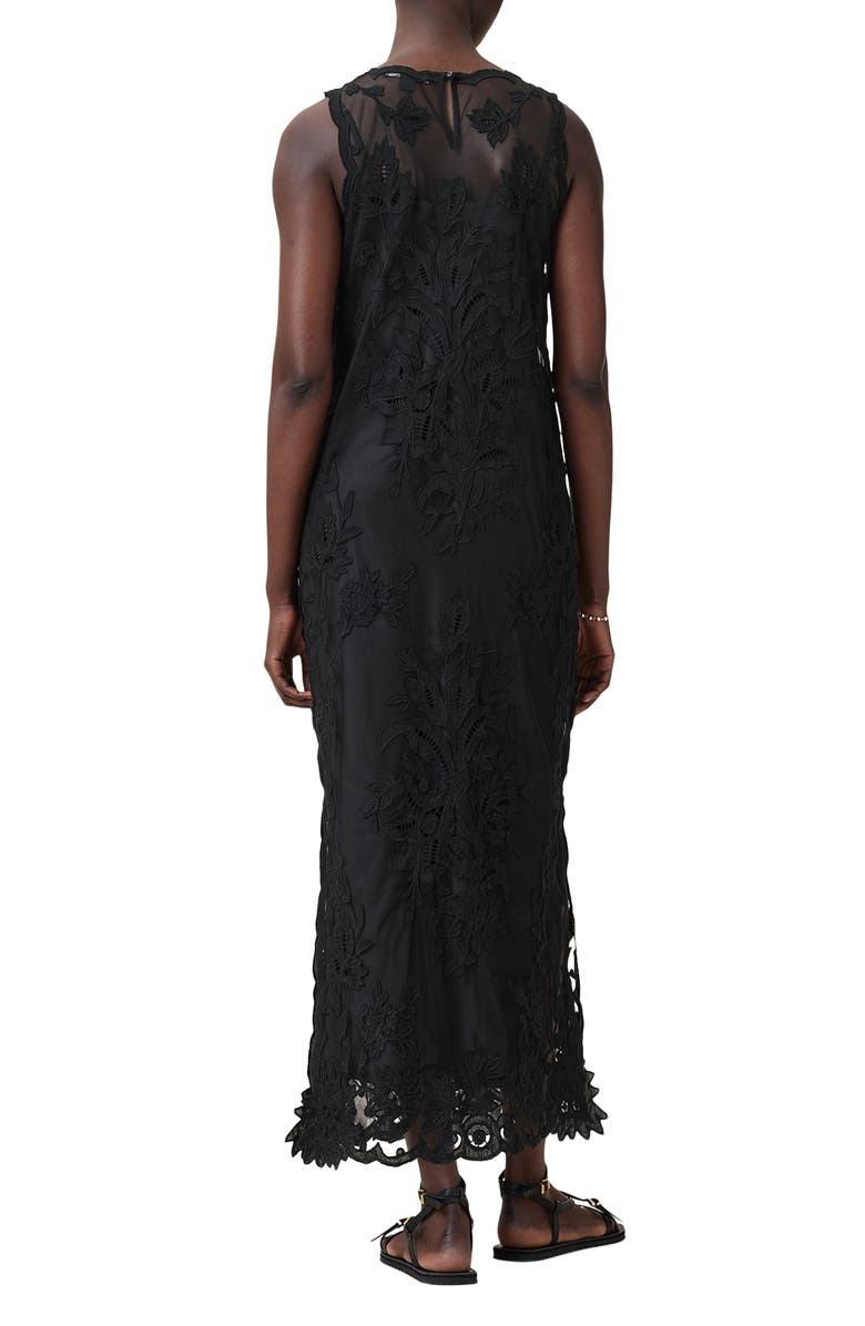 AllSaints Rye Embroidered Sleeveless Maxi Dress, Alternate, color, 