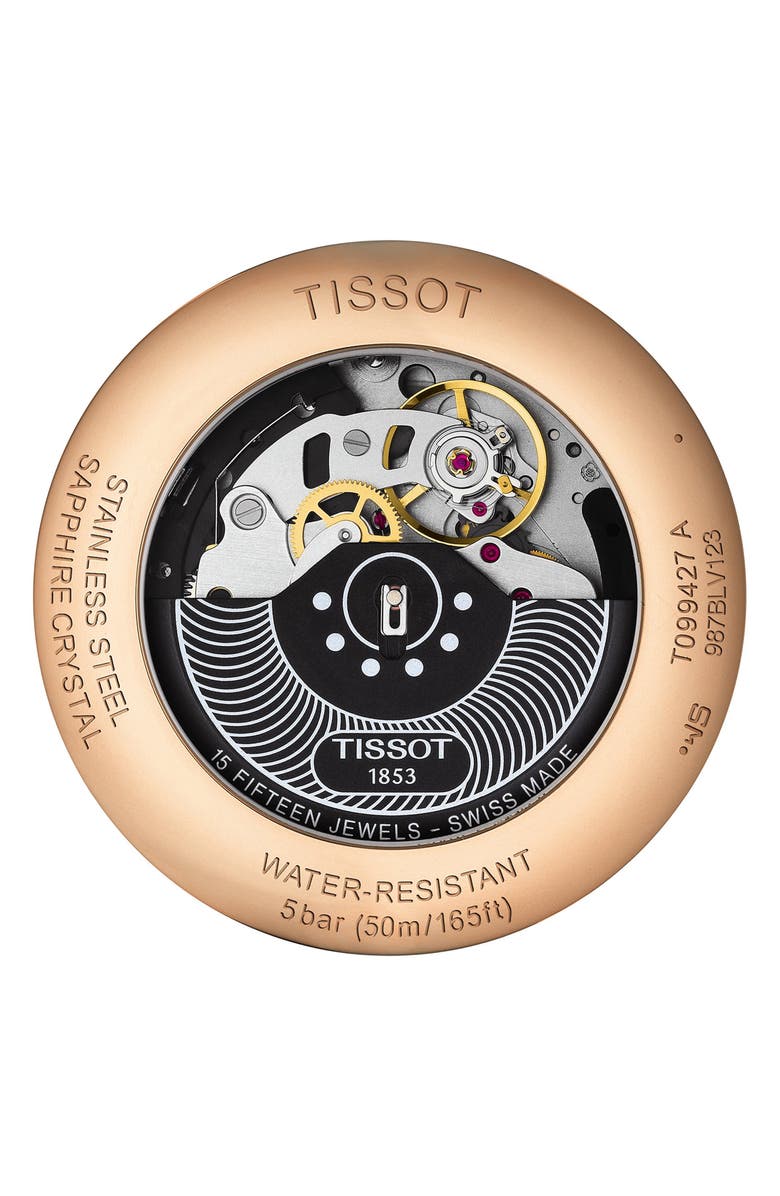 Tissot Chemin Des Tourelles Automatic Chronograph Leather Strap Watch, 44mm, Alternate, color, 