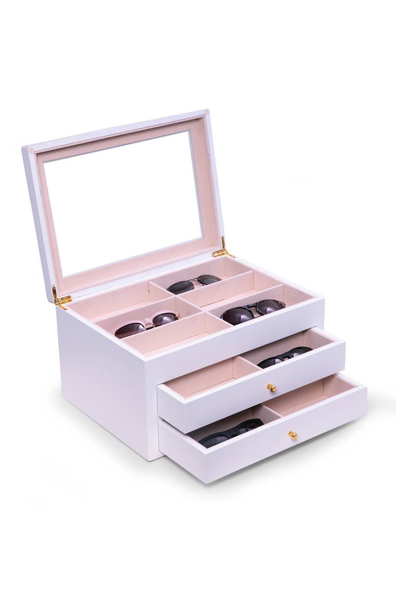 Kelly 18-Pair Glasses Storage Box, Alternate, color, WHITE