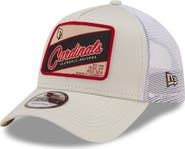 New Era Men's New Era Khaki/White Arizona Cardinals Happy Camper A-Frame Trucker 9FORTY Snapback Hat