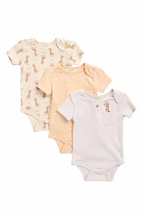 JOY JUST ORGANIC YOU Assorted 3-Pack Organic Cotton Bodysuits