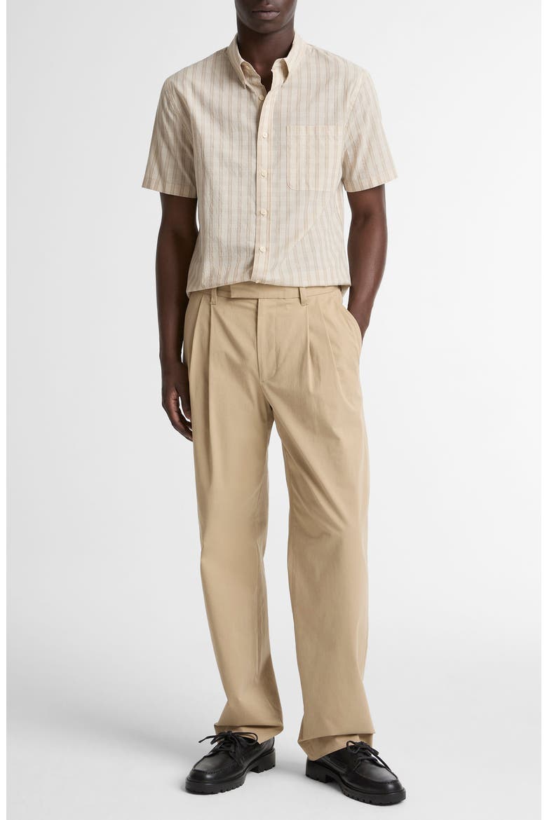 Corbin Stripe Short Sleeve Button-Down Shirt, Alternate, color, MINERAL/ TEAK
