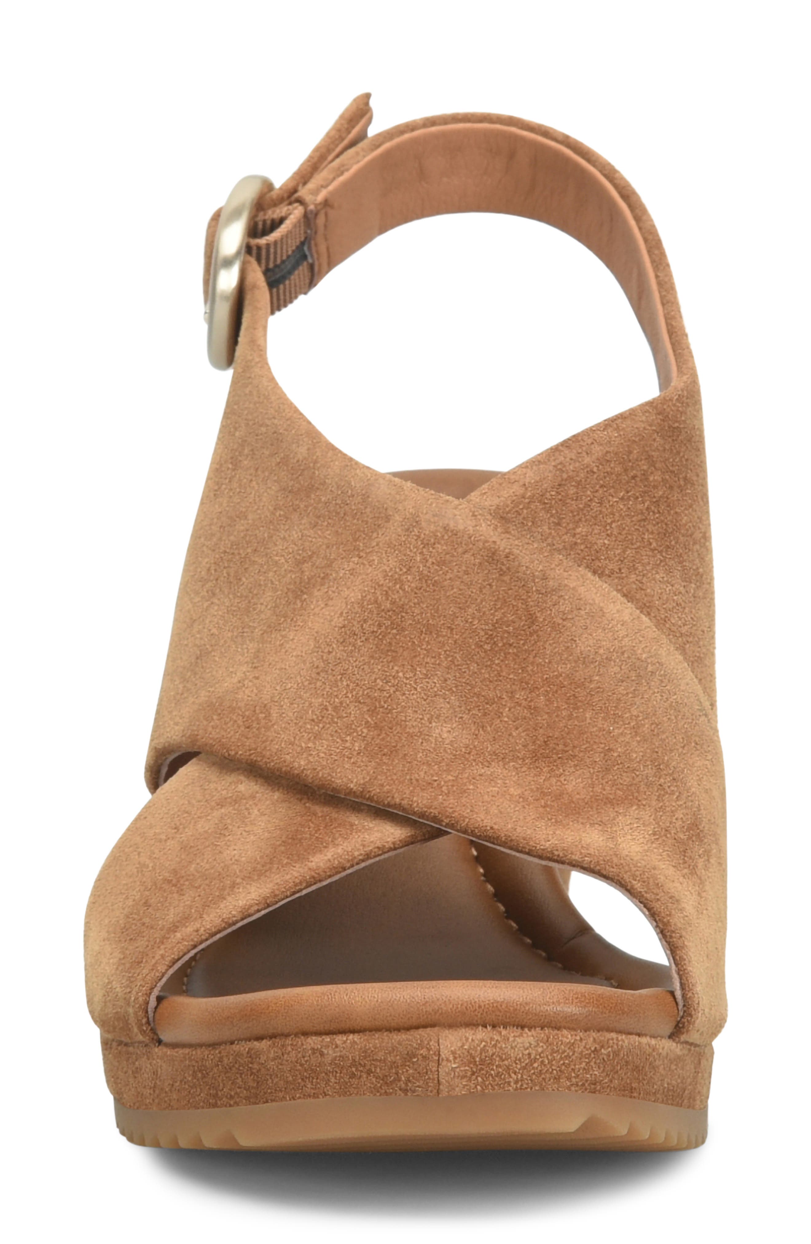 Söfft Isabeth Slingback Platform Wedge Sandal, Alternate, color, Saddle