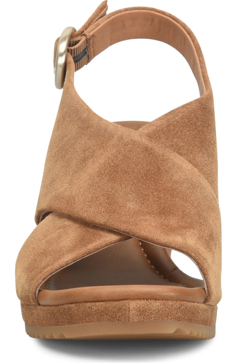 Söfft Isabeth Slingback Platform Wedge Sandal, Alternate, color, Saddle