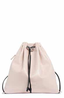 Longchamp Leather Cinch Backpack
