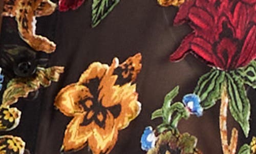 Alice And Olivia Willa Burnout Blouse In Multi