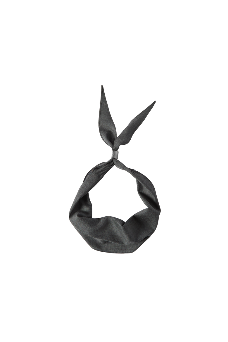 Virgin wool organza necktie with monili, Alternate, color, Dark Grey