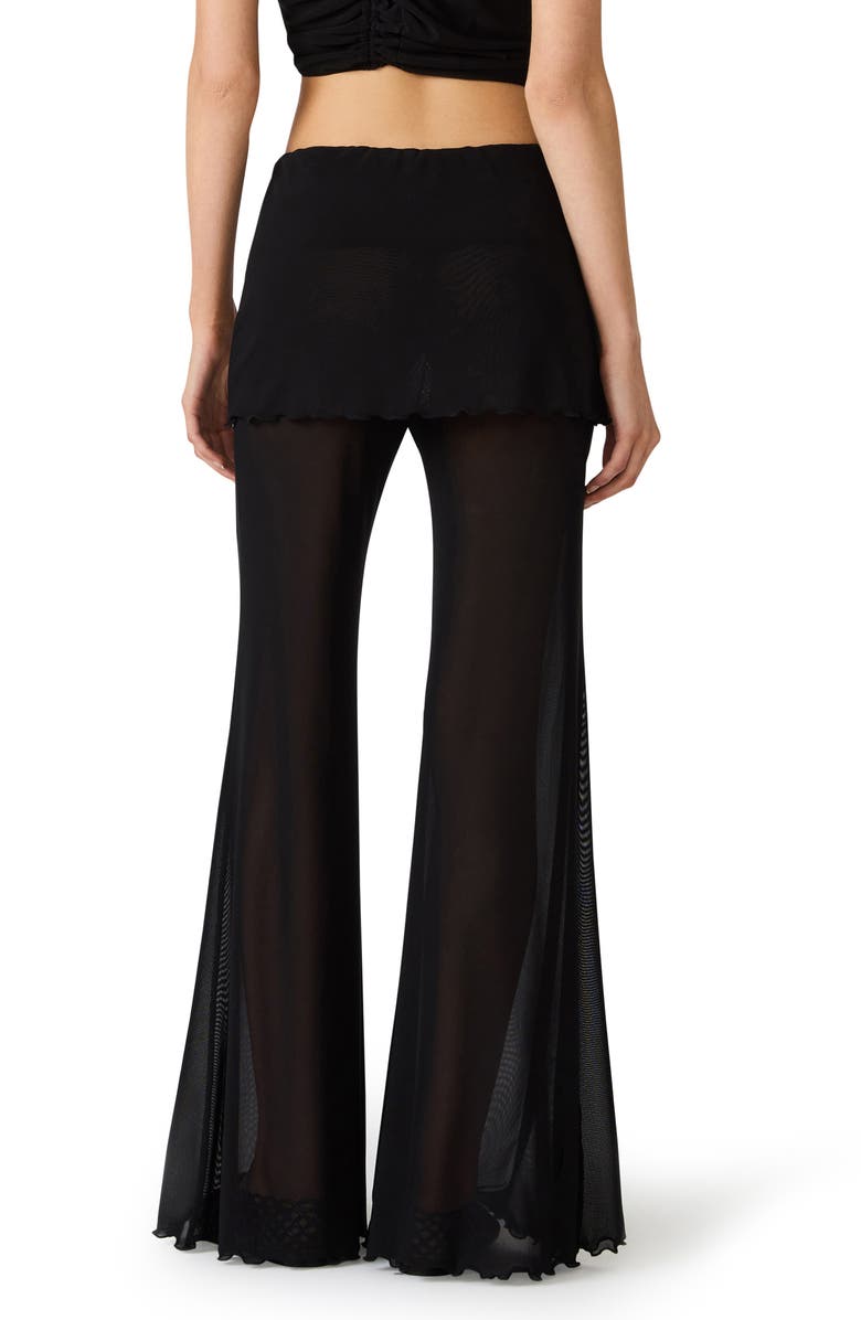 Steve Madden Veada Sheer Flare Pants, Alternate, color, Black
