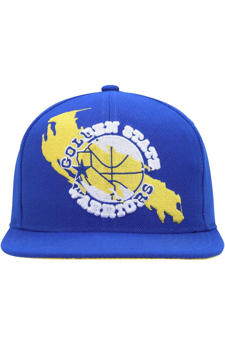 Mitchell & Ness Men's Mitchell & Ness Royal Golden State Warriors Paint By Numbers Snapback Hat, Alternate, color,