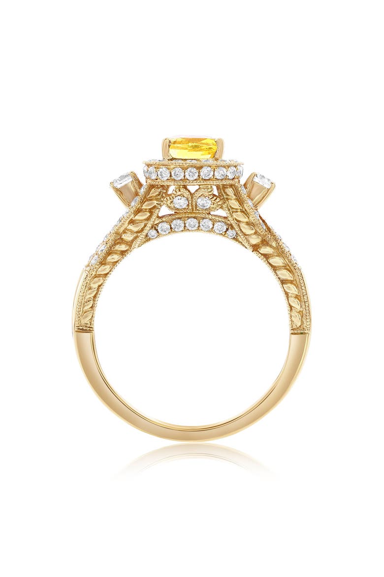 14K Gold 1.35ct Yellow Sapphire & 0.74cttw Diamond Ring, Alternate, color, Yellow