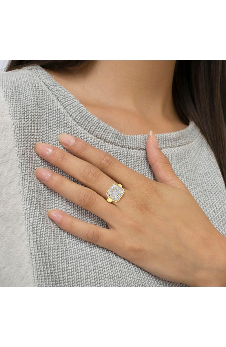 Haus of Brilliance 10K Yellow Gold 1/2 Cttw Diamond Square Cocktail Ring, Alternate, color, Yellow Gold