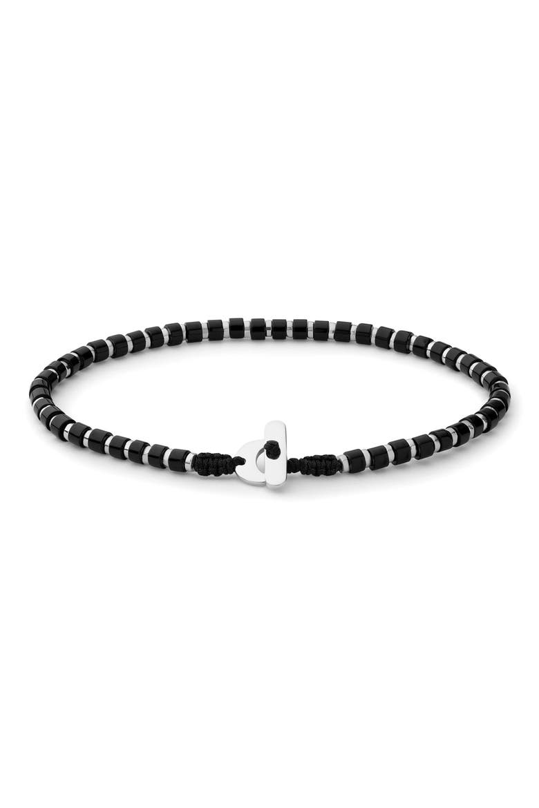 Kato Beaded Bracelet, Main, color, STERLING SILVER/ ONYX