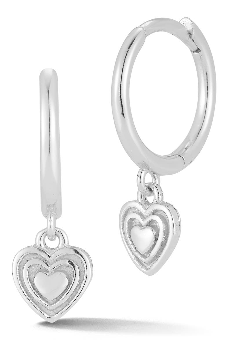 GLAZE JEWELRY Heart Huggie Hoop Earrings, Main, color, 