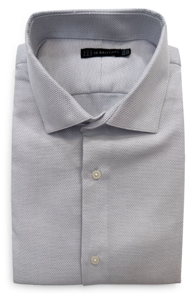 Trim Fit Dress Shirt, Main, color, SILVER