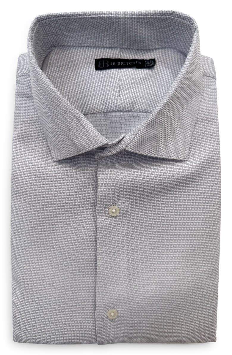 JB Britches Trim Fit Dress Shirt, Main, color, Silver