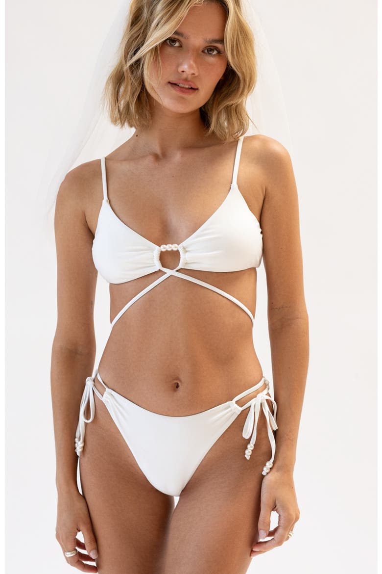 Elegance Bandeau Bikini Top, Alternate, color, Cloud