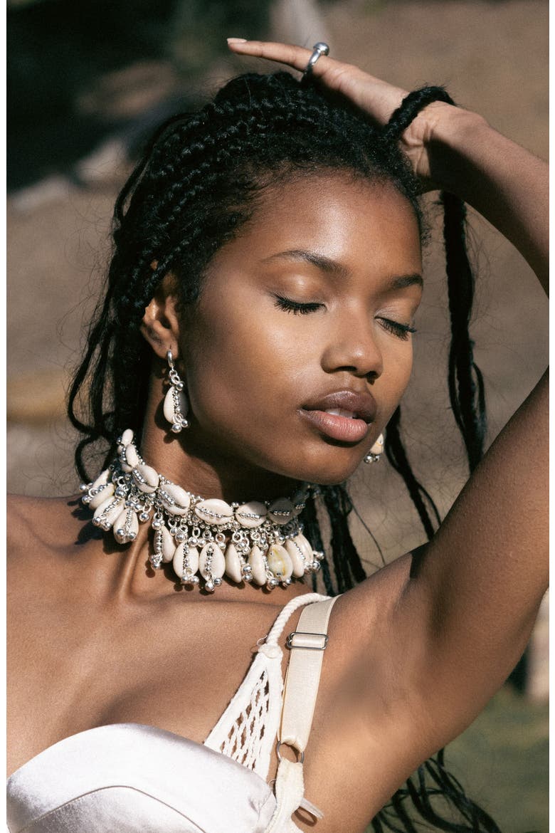 Lakshmi Shell Choker, Alternate, color, SILVER