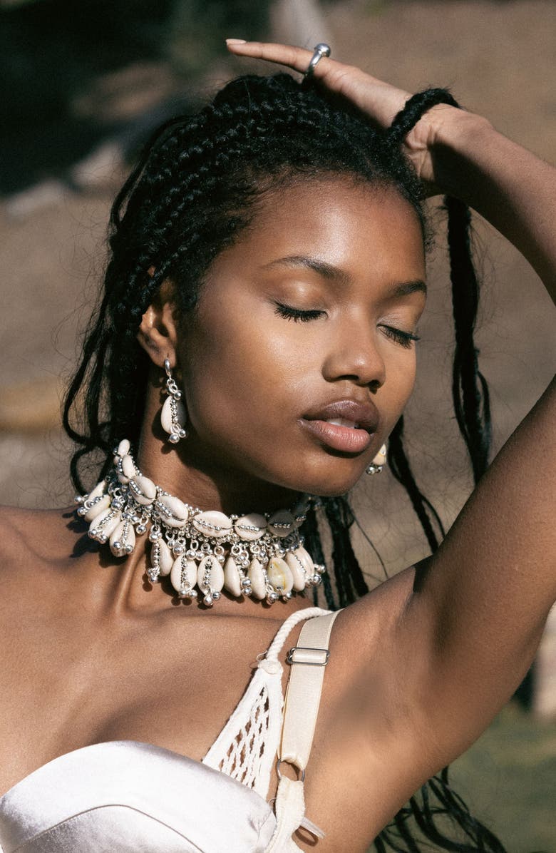 Child of Wild Lakshmi Shell Choker, Alternate, color, Silver