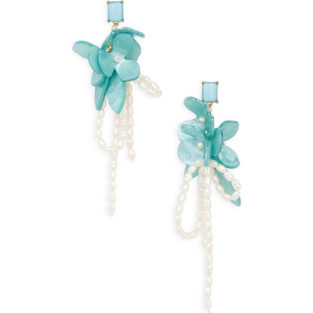 Nordstrom Rack Resin & Faux Pearl Cluster Drop Earrings In Multi