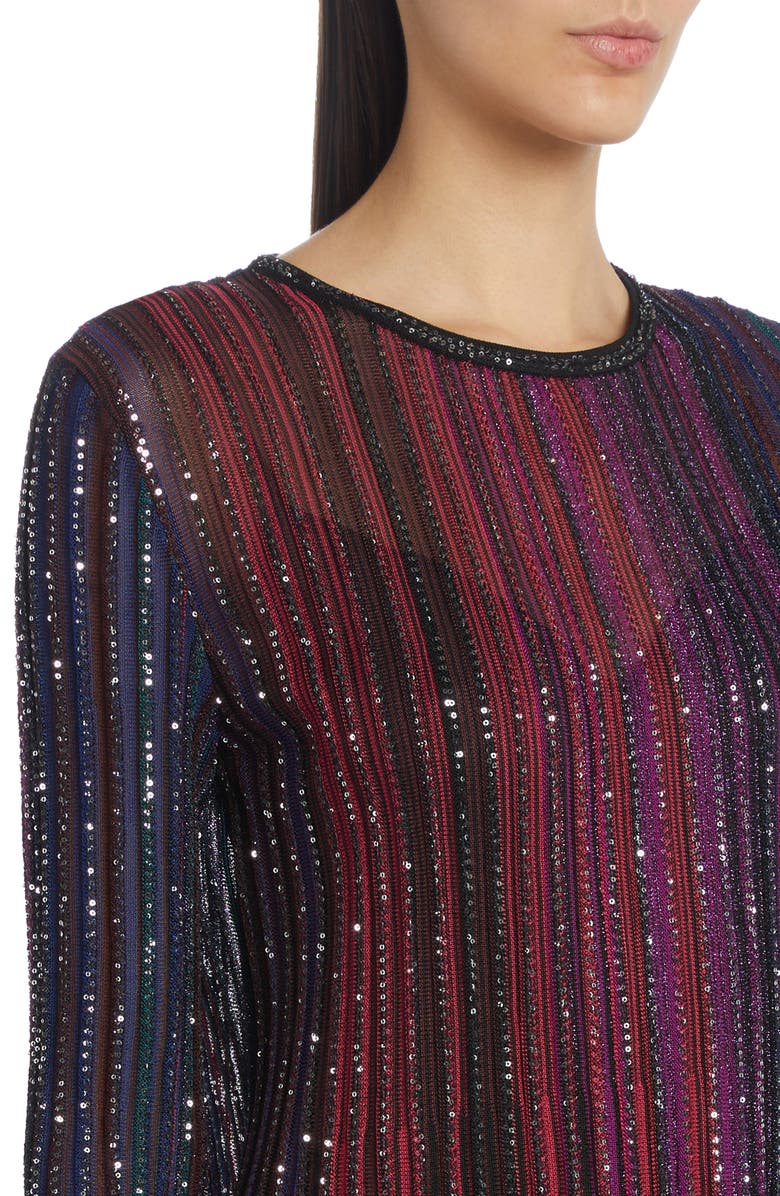 Missoni Sequin Long Sleeve Wool Blend Dress, Alternate, color, 
