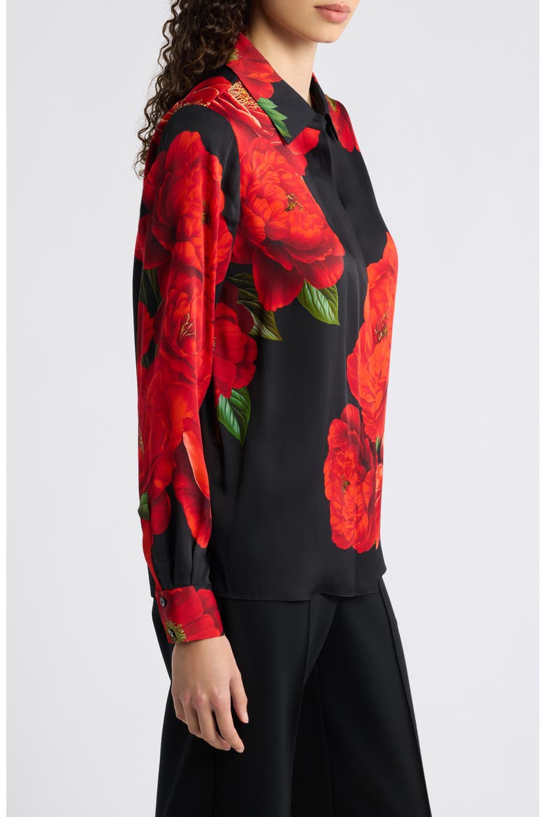 Shae Silk Blend Printed Shirt, Alternate, color, BLEEDING LOVE