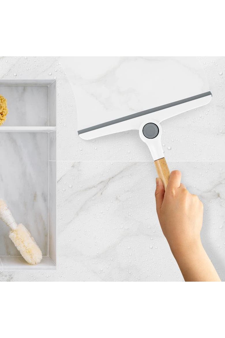 9.5 Inch Multi-Use Folding Squeegee, Alternate, color, Bamboo/White