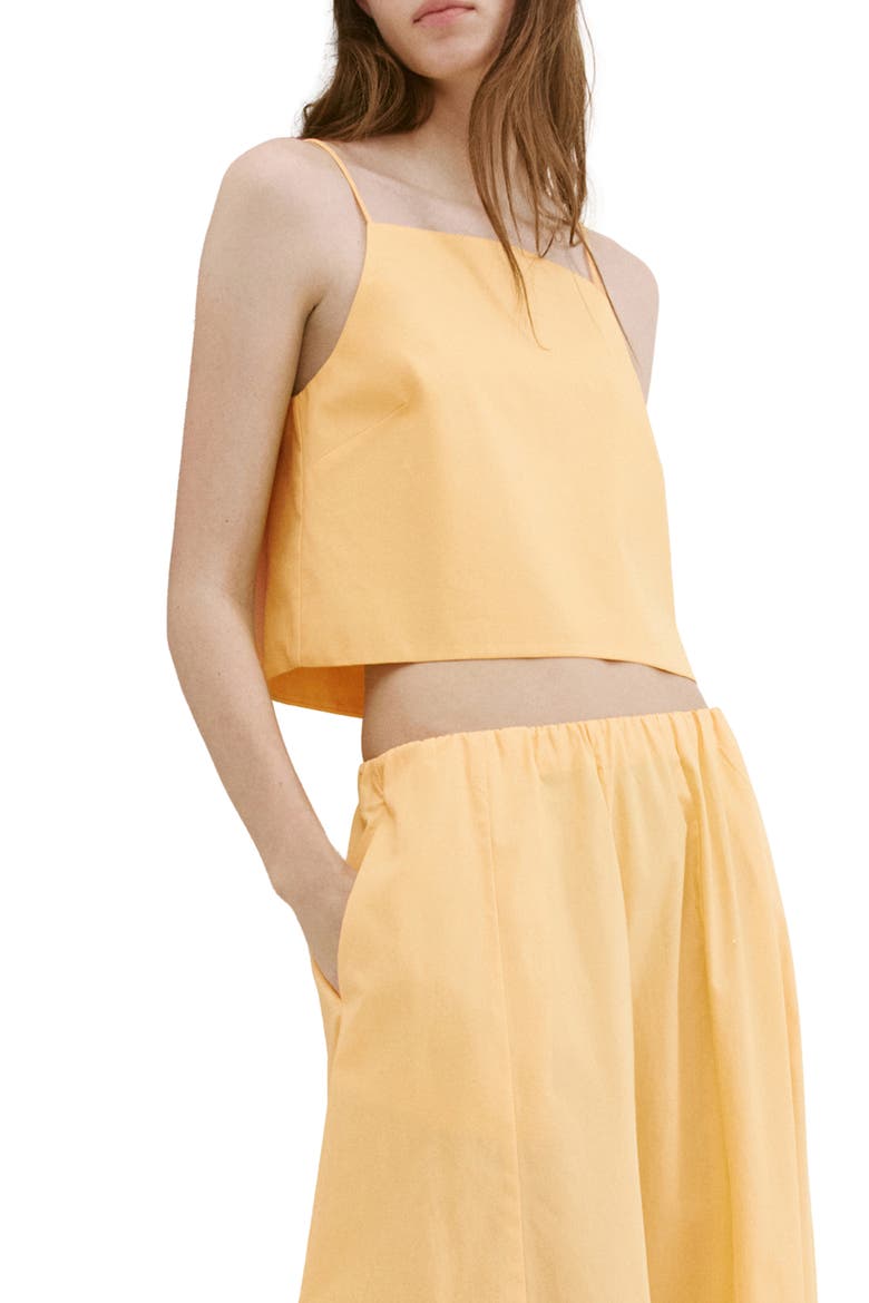 Crop Cotton Camisole, Main, color, PASTEL YELLOW