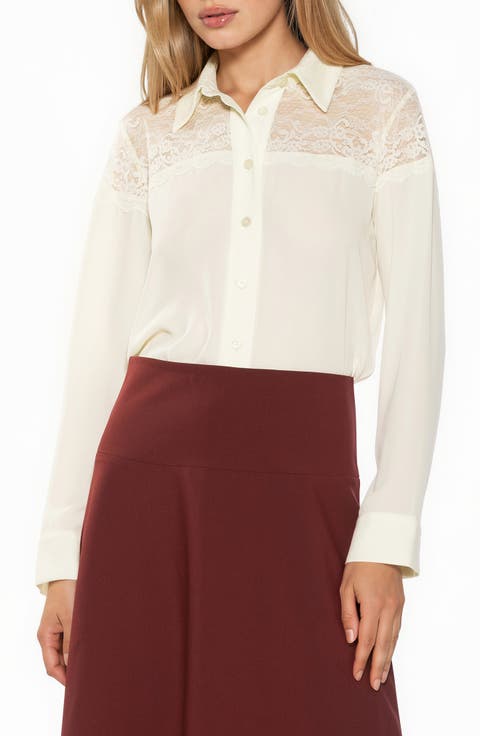 Cleo Lace Trim Button Front Shirt