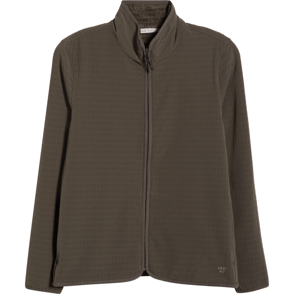 Free Fly Grid Bonded Fleece Zip Jacket In Green