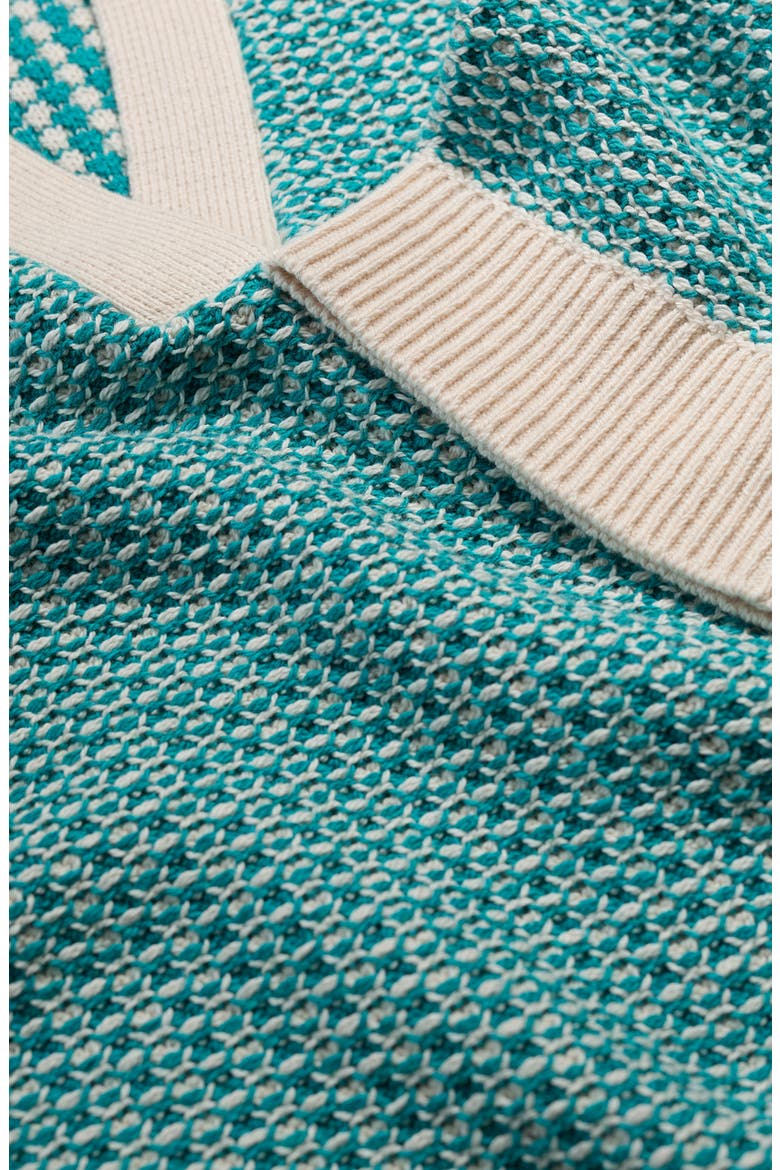 Reed Organic Cotton Johnny Collar Polo Sweater, Alternate, color, KNIT DOWNWIND CHALK EMULSION