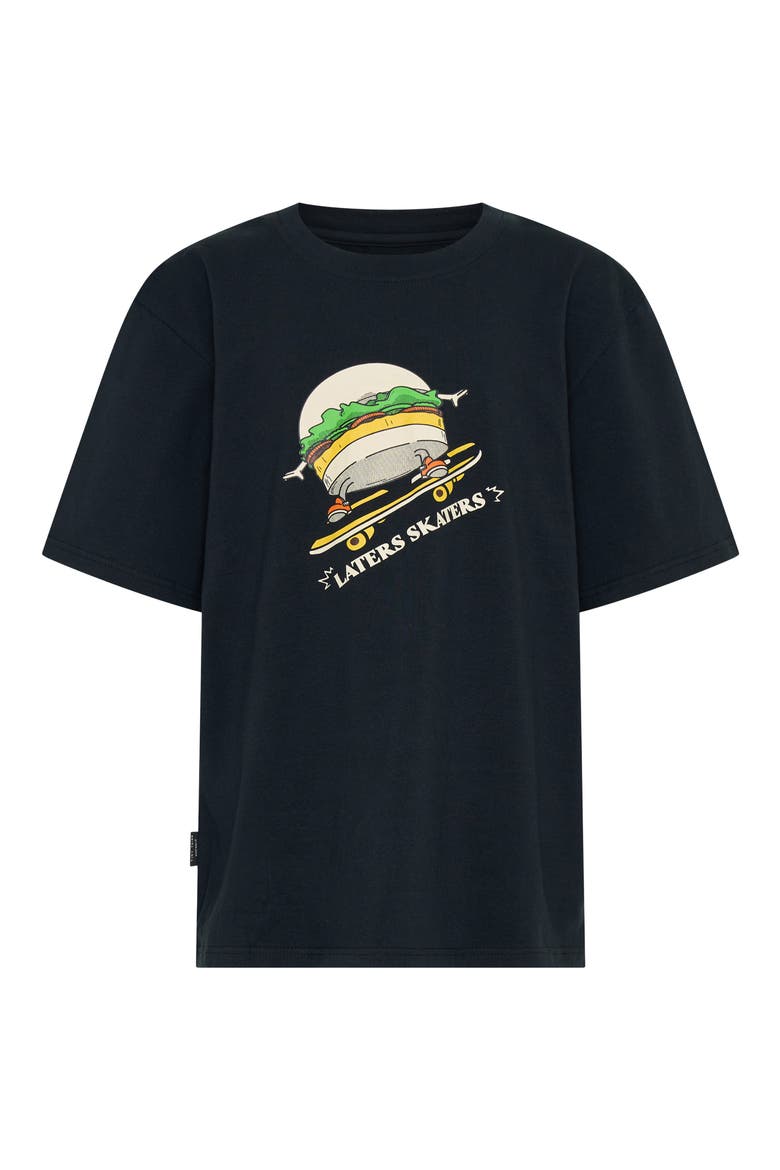 Kids' Laters Skaters Stretch Cotton Graphic T-Shirt, Main, color, BLACK