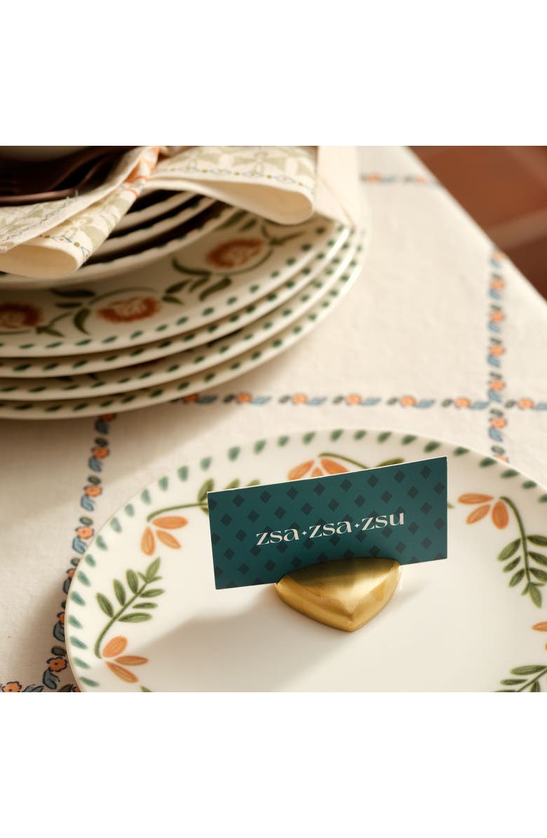 Zsa Zsa Zsu Lotus Brass Card Holder Set Of 2, Alternate, color, Gold