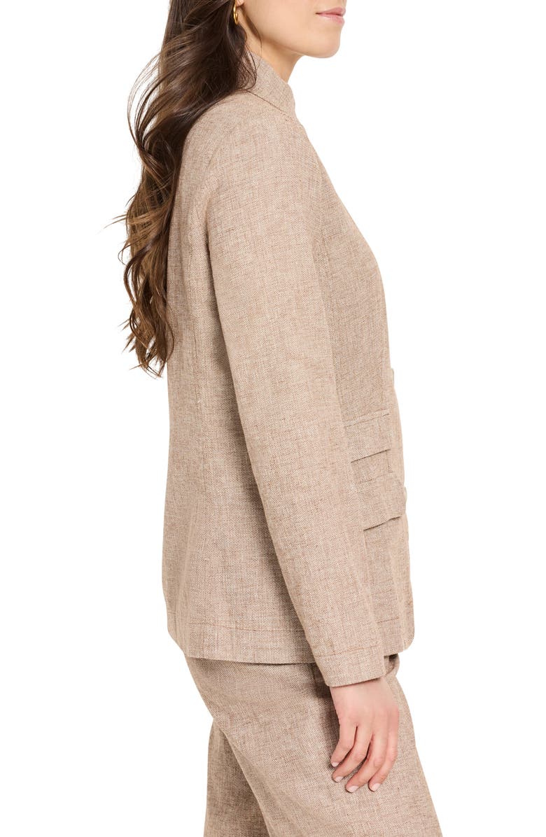 NIC+ZOE Ava Cotton & Linen Blazer, Alternate, color, Brown Mix